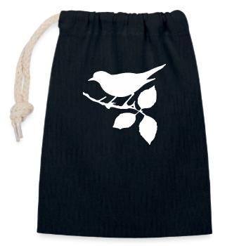 Bird Thrush Sparrow Buzzard Raven Falcon Blackbird - Closable cotton gift bag (14x20cm) - navy - Front