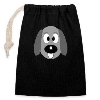 Animal - Sac cadeau en coton avec cordon (14 x 20 cm) - noir - Devant