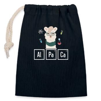 Alpaka Chemie Professor Lama Lustig - Verschließbarer Geschenkbeutel aus Baumwolle (14x20cm) - Navy - Vorne