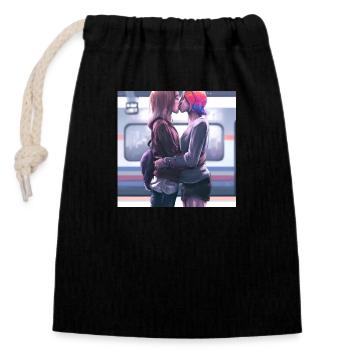 LGBT Queer kiss 🌈🌈 - Closable cotton gift bag (14x20cm) - black - Front