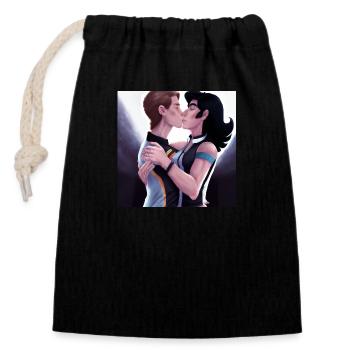 LGBT Queer kiss 🌈🌈 - Closable cotton gift bag (14x20cm) - black - Front