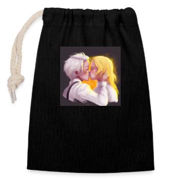 LGBT Queer kiss 🌈🌈 - Closable cotton gift bag (14x20cm) - black - Front