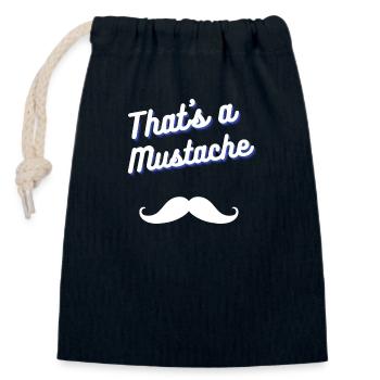 That's A Mustache - Verschließbarer Geschenkbeutel aus Baumwolle (14x20cm) - Navy - Vorne