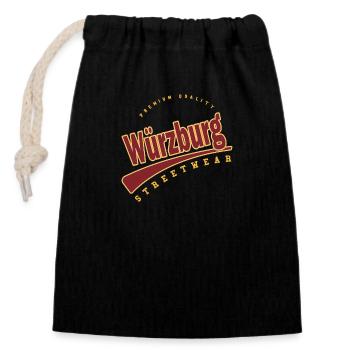 Würzburg Deutschland College High School Style - Verschließbarer Geschenkbeutel aus Baumwolle (14x20cm) - Schwarz - Vorne