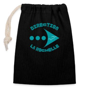 Direction LA ROCHELLE - Sac cadeau en coton avec cordon (14 x 20 cm) - noir - Devant