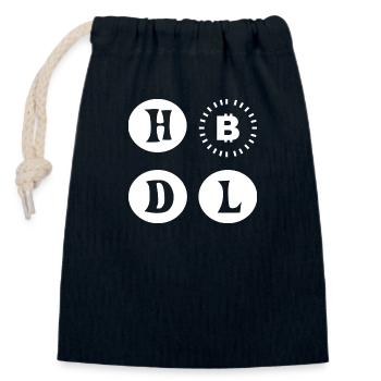 Bitcoin Trading Crypto Aktien - Verschließbarer Geschenkbeutel aus Baumwolle (14x20cm) - Navy - Vorne