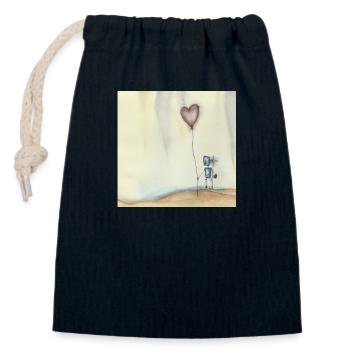 Einsamer Roboter auf der Suche nach Liebe - Verschließbarer Geschenkbeutel aus Baumwolle (14x20cm) - Navy - Vorne