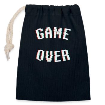 Game Over - Verschließbarer Geschenkbeutel aus Baumwolle (14x20cm) - Navy - Vorne