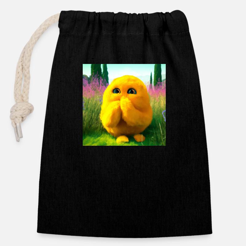 Câlin surprenant - Sac cadeau en coton avec cordon (14 x 20 cm) - noir