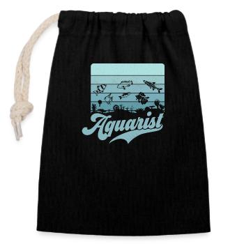 Aquarist Aquarium Owner Fish Keeping - Verschließbarer Geschenkbeutel aus Baumwolle (14x20cm) - Schwarz - Vorne