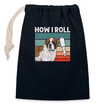 St. Bernard St. Bernard Dog Dog - Closable cotton gift bag (14x20cm) - navy - Front