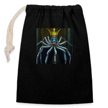 Roi des araignées - Sac cadeau en coton avec cordon (14 x 20 cm) - noir - Devant