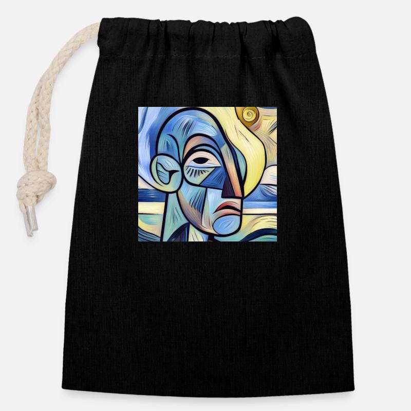 Vancassso - Sac cadeau en coton avec cordon (14 x 20 cm) - noir
