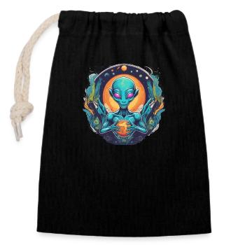 Alien - Closable cotton gift bag (14x20cm) - black - Front