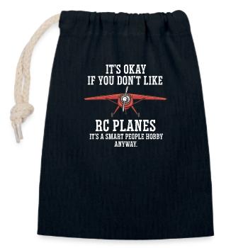 Remote Controlled Airplane Model Airplane - Closable cotton gift bag (14x20cm) - navy - Front
