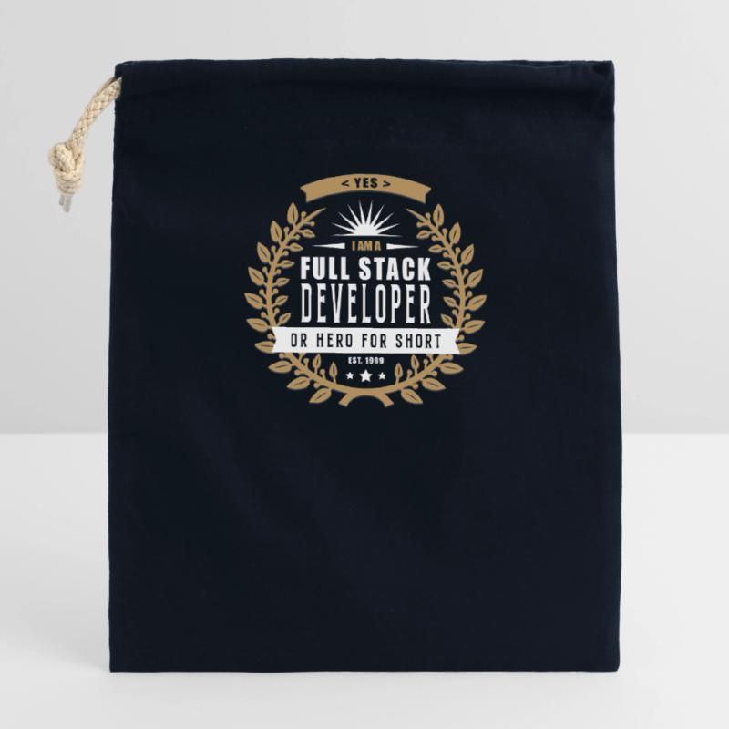 Full Stack Developer hell Closable cotton gift bag (14x20cm)