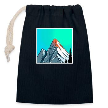 Mountain Paintings - Closable cotton gift bag (14x20cm) - navy - Front