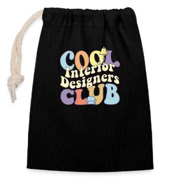 Cool Interior Designer Club Interior Design Squad - Closable cotton gift bag (14x20cm) - black - Front