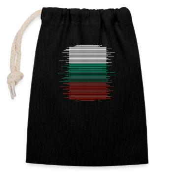 Bulgarien Flagge Bulgarische Fahne Goldstrand - Verschließbarer Geschenkbeutel aus Baumwolle (14x20cm) - Schwarz - Vorne