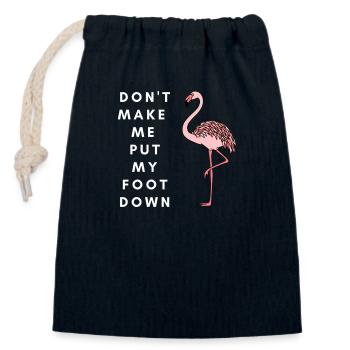 Flamingo pied vers le bas drôle Design - Sac cadeau en coton avec cordon (14 x 20 cm) - bleu marine - Devant