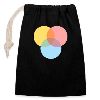 Couleurs de base - Sac cadeau en coton avec cordon (14 x 20 cm) - noir - Devant