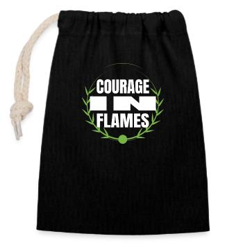valor strength of character birthday present - Closable cotton gift bag (14x20cm) - black - Front