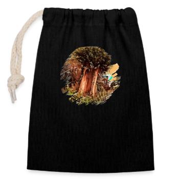 Old Tree - Closable cotton gift bag (14x20cm) - black - Front