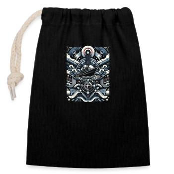 Voyage of Valor - Closable cotton gift bag (14x20cm) - black - Front