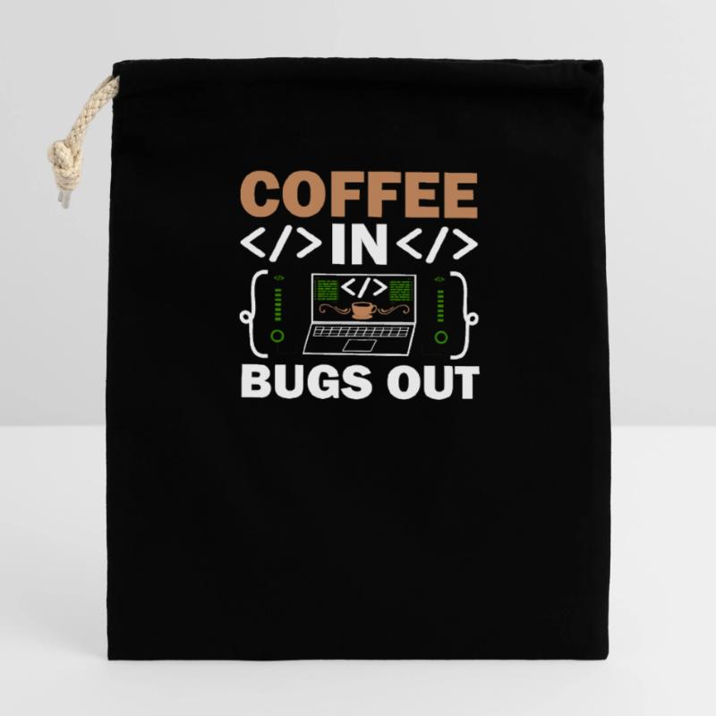 Kaffee-Codierung Programmierer Programmierer Entwickler Nerd Coff Verschließbarer Geschenkbeutel aus Baumwolle (14x20cm)