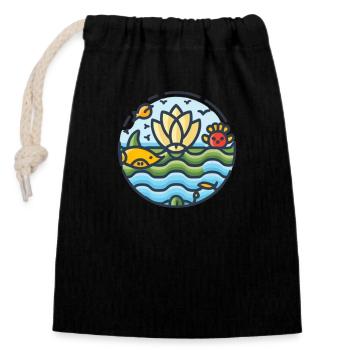Marine Conservation - Closable cotton gift bag (14x20cm) - black - Front