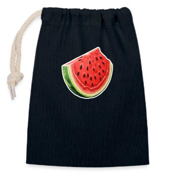 Watermelon Slice - Closable cotton gift bag (14x20cm) - navy - Front