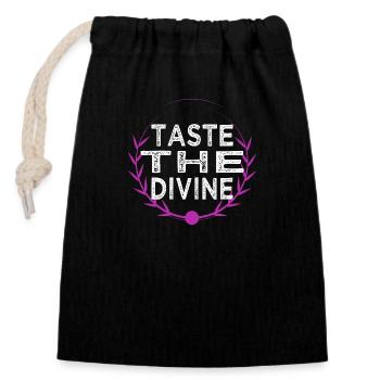 Saveur Humour Saveurs culinaires Saveurs uniques - Sac cadeau en coton avec cordon (14 x 20 cm) - noir - Devant