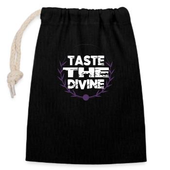 Citations de blagues d’expériences culinaires - Sac cadeau en coton avec cordon (14 x 20 cm) - noir - Devant