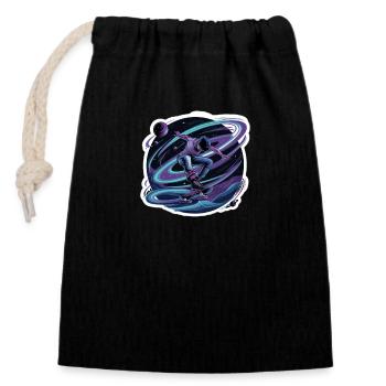Live your dream - Closable cotton gift bag (14x20cm) - black - Front