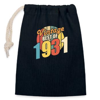 Jahrgang 1931 Best of 1931 - Annif 93 Jahre - Verschließbarer Geschenkbeutel aus Baumwolle (14x20cm) - Navy - Vorne