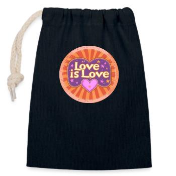Love is love 1 - Closable cotton gift bag (14x20cm) - navy - Front