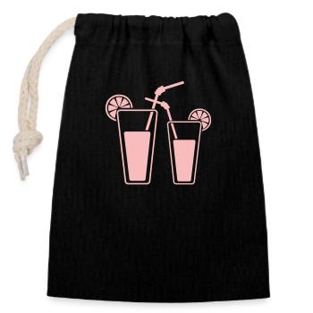 cocktails 2 - Verschließbarer Geschenkbeutel aus Baumwolle (14x20cm) - Schwarz - Vorne