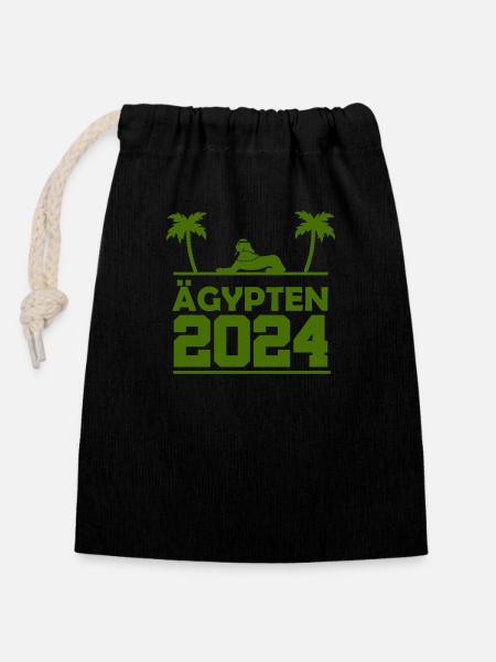 ägypten 2024 - Verschließbarer Geschenkbeutel aus Baumwolle (14x20cm) - Schwarz