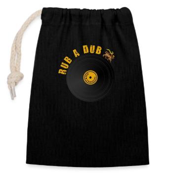 Roots Dub Reggae - Verschließbarer Geschenkbeutel aus Baumwolle (14x20cm) - Schwarz - Vorne