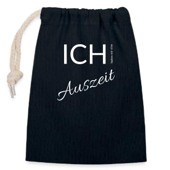 ich nehme mir eine Auszeit - Verschließbarer Geschenkbeutel aus Baumwolle (14x20cm) - Navy - Vorne