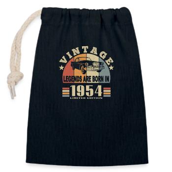Vintage 1954 Legend Born - Closable cotton gift bag (14x20cm) - navy - Front