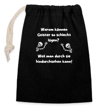 « Flachwitz Parade Ghosts » - Sac cadeau en coton avec cordon (14 x 20 cm) - noir - Devant