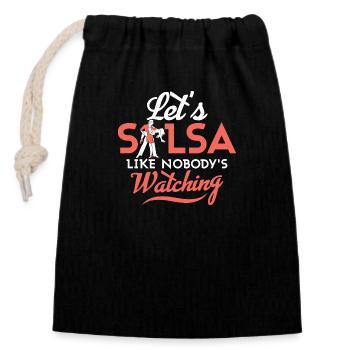 Let's Salsa Like Nobody's Watching Latin Music Sal - Closable cotton gift bag (14x20cm) - black - Front