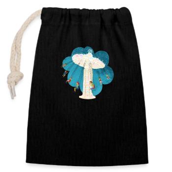 Chain Carousel Vintage Retro Nostalgia - Closable cotton gift bag (14x20cm) - black - Front