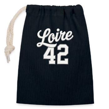 Loire 42 - Sac cadeau en coton avec cordon (14 x 20 cm) - bleu marine - Devant