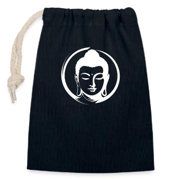 Bouddha - Sac cadeau en coton avec cordon (14 x 20 cm) - bleu marine - Devant