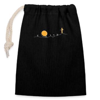 Glaube Faith - Closable cotton gift bag (14x20cm) - black - Front