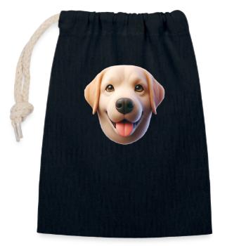 Dog Head 1 - Closable cotton gift bag (14x20cm) - navy - Front