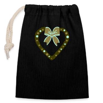 Décorations de Noël Vert - Sac cadeau en coton avec cordon (14 x 20 cm) - noir - Devant