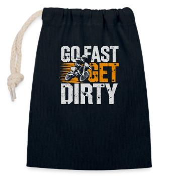 Speed and dirt combined - Closable cotton gift bag (14x20cm) - navy - Front